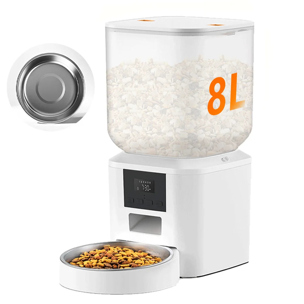 NITYERS 8L Automatic Pet Feeder with Voice Recording & Dual Power