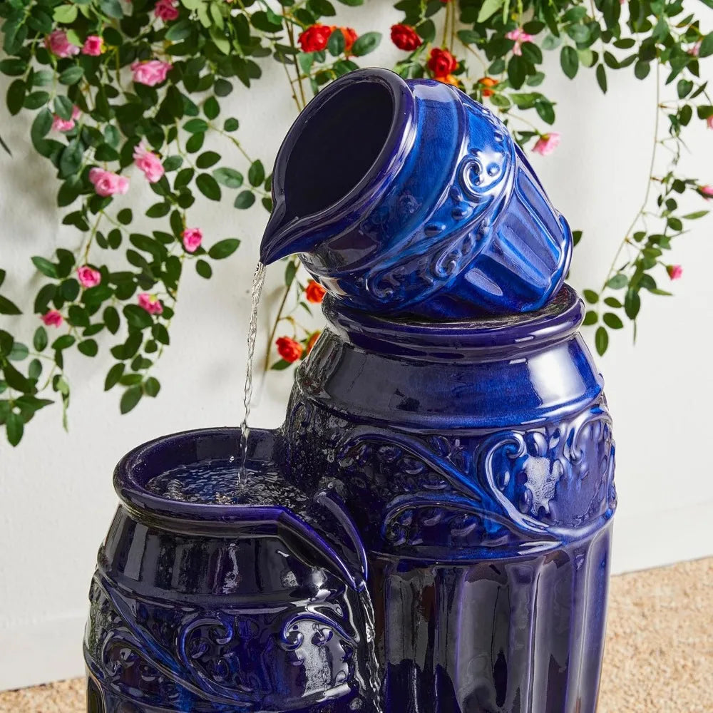 Elegant Outdoor Water Fountain With Led Lights And Pump