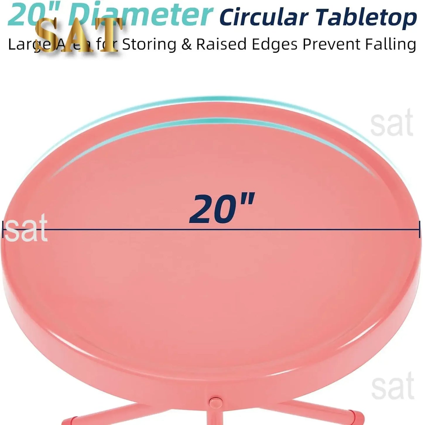 Outdoor Retro Metal Lawn Chair Set With Round Side Table