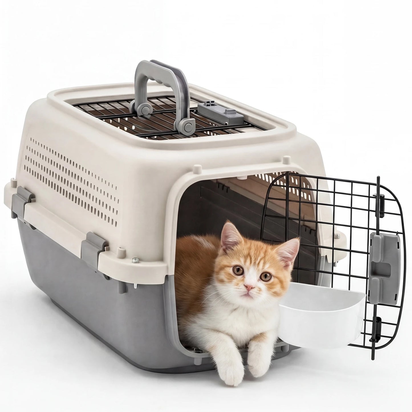 Dual-Entry Hard-Sided Pet Carrier for Cats & Small Dogs – 10–22 lb