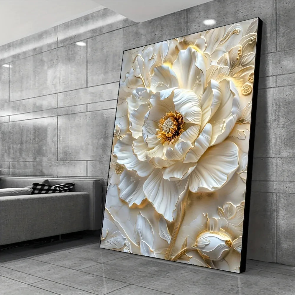 Modern Abstract Floral Canvas Art Prints Frameless Wall Decor