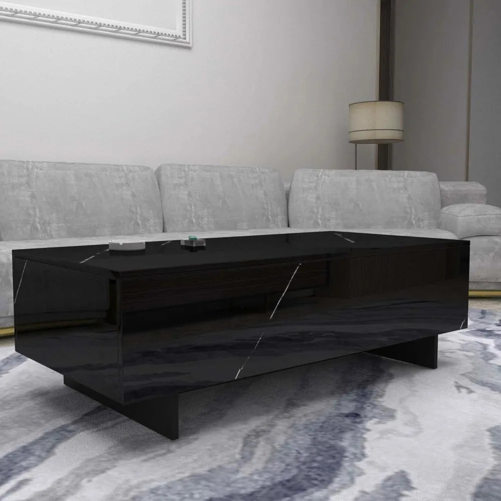 Marble Rectangle Coffee Table For Modern Living Rooms