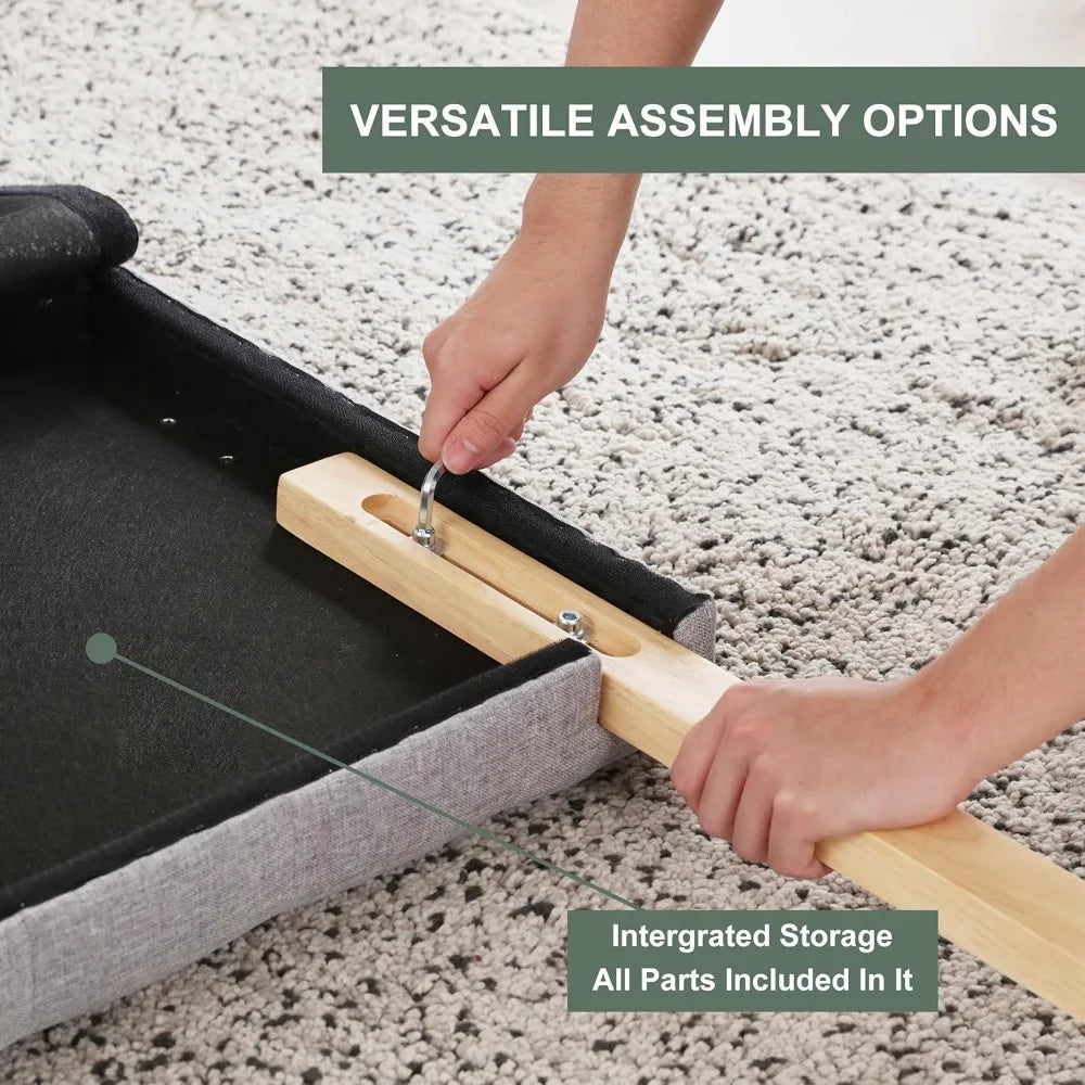 Modern Linen Upholstered Tufted Headboard With Adjustable Comfort