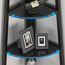 Modern Industrial Corner Ladder Shelf For Books Plants Decor