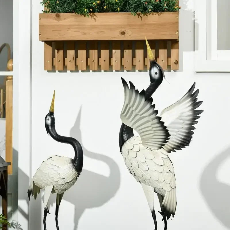 Outsunny Two Heron Garden Statues For Lawn And Yard Decor