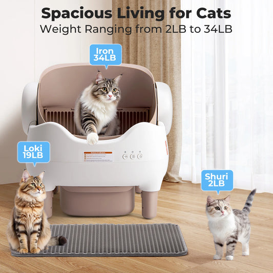 Automatic Self Cleaning Cat Litter Box With App Control