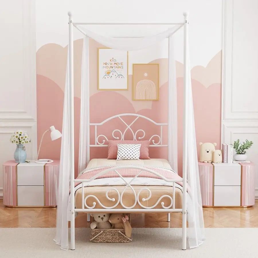 Canopy Bed Frame With Headboard And Footboard Four Poster Design