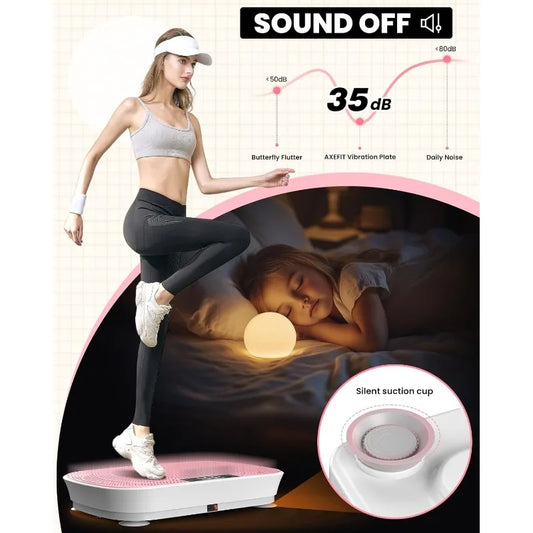 Vibration Plate Exercise Machine - Bluetooth Music & 400LBS Capacity Vibration Plate for Lymphatic Drainage