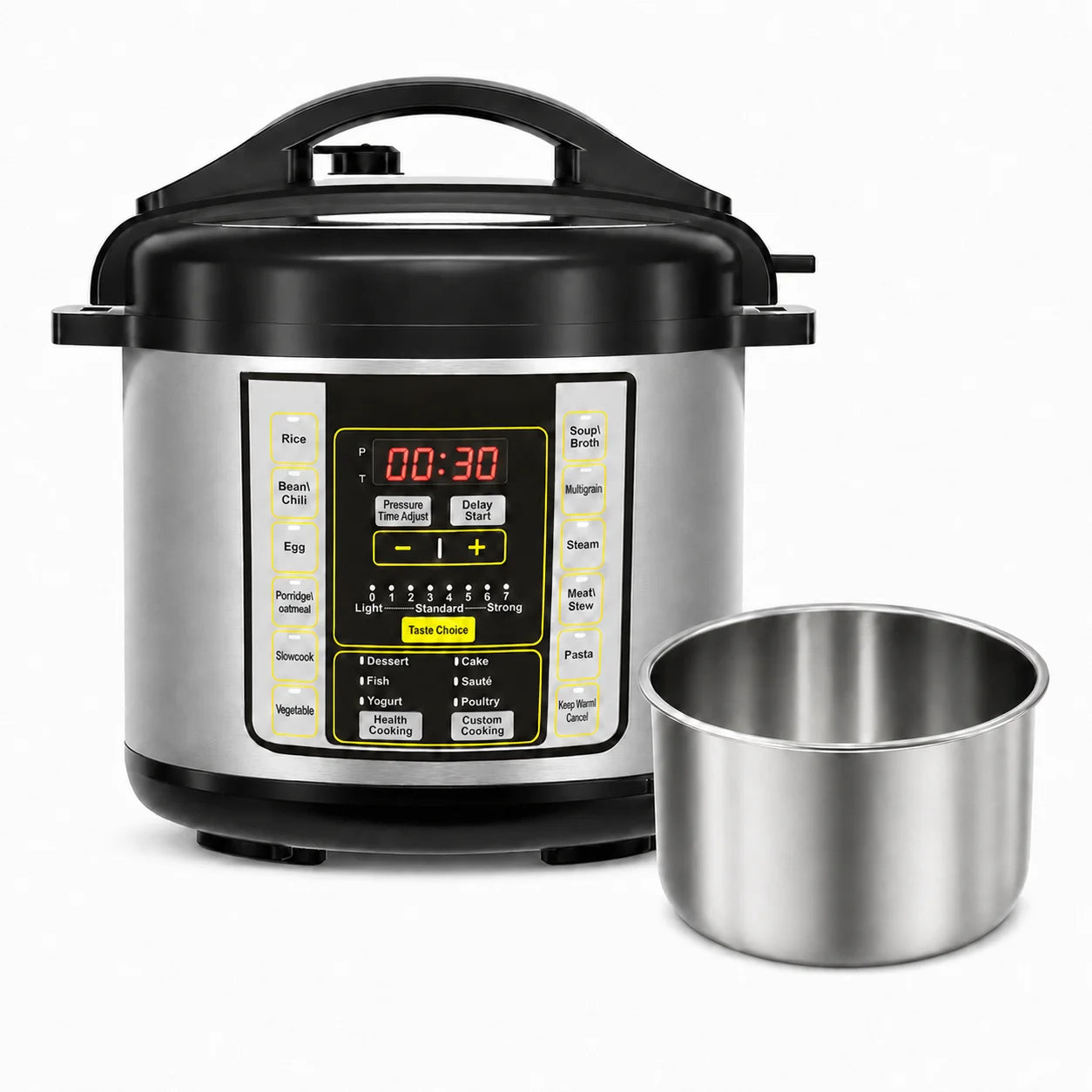 Electric Instant Pressure Cooker With Stainless Steel Liner Safe Venting