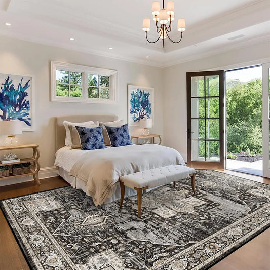 Washable Rug With Non Slip Backing For Living Room