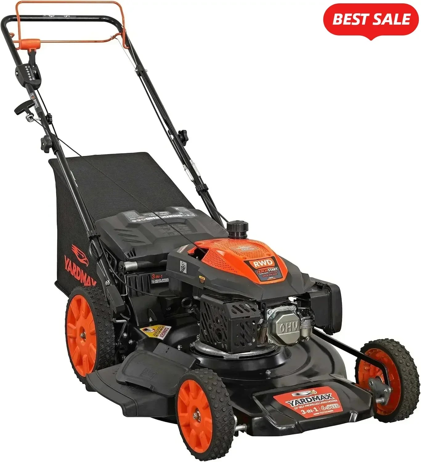 Self Propelled Gas Lawn Mower Featuring 3 In 1 Mulching