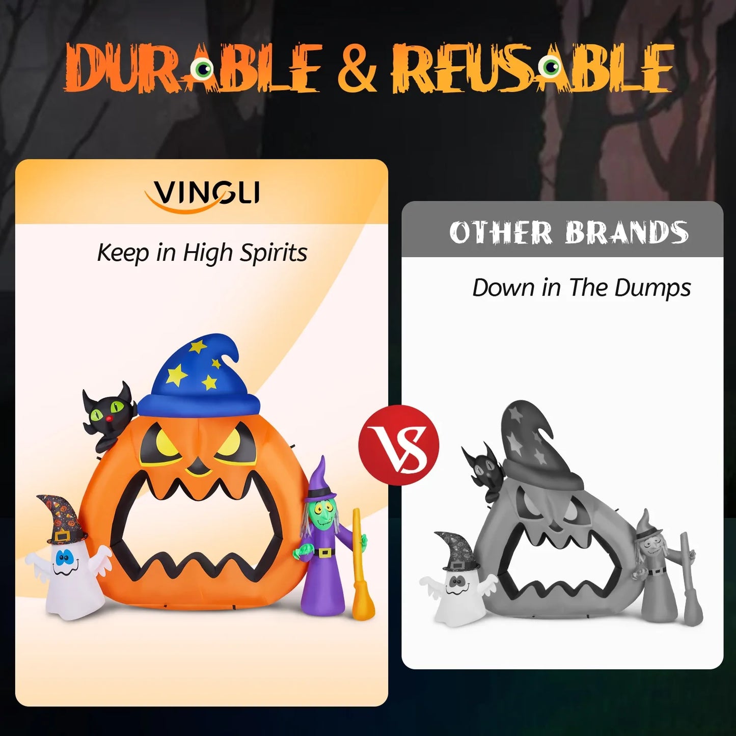 Pumpkin Photo Prop Inflatable Halloween Decor Blow Up