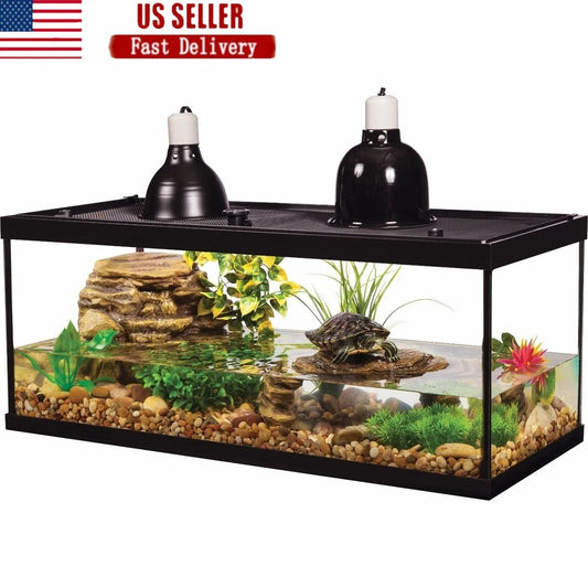 Deluxe Aquatic Turtle Tank Starter Kit with Essential Accessories