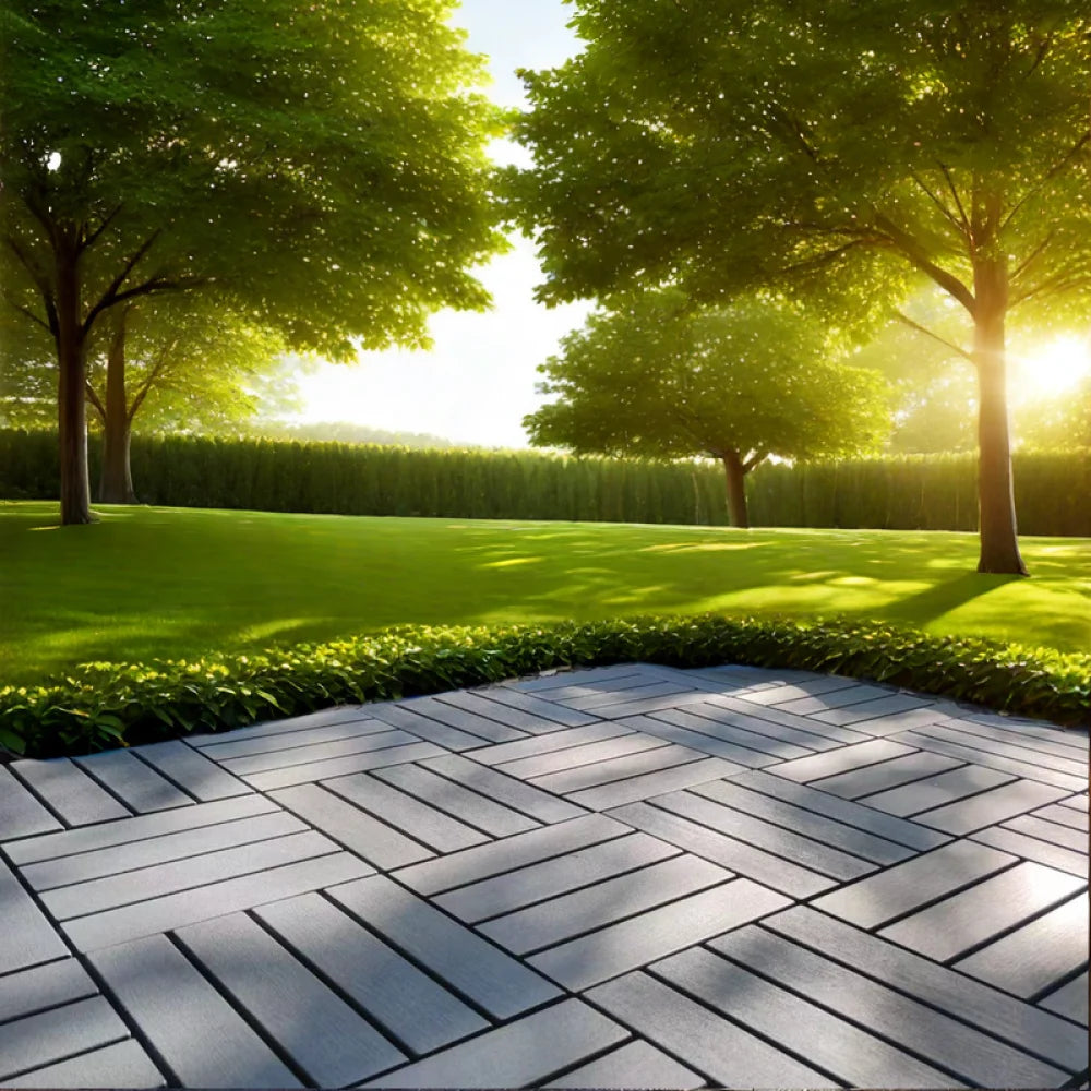 Interlocking Plastic Deck Tiles For Outdoor Waterproof Patio Flooring