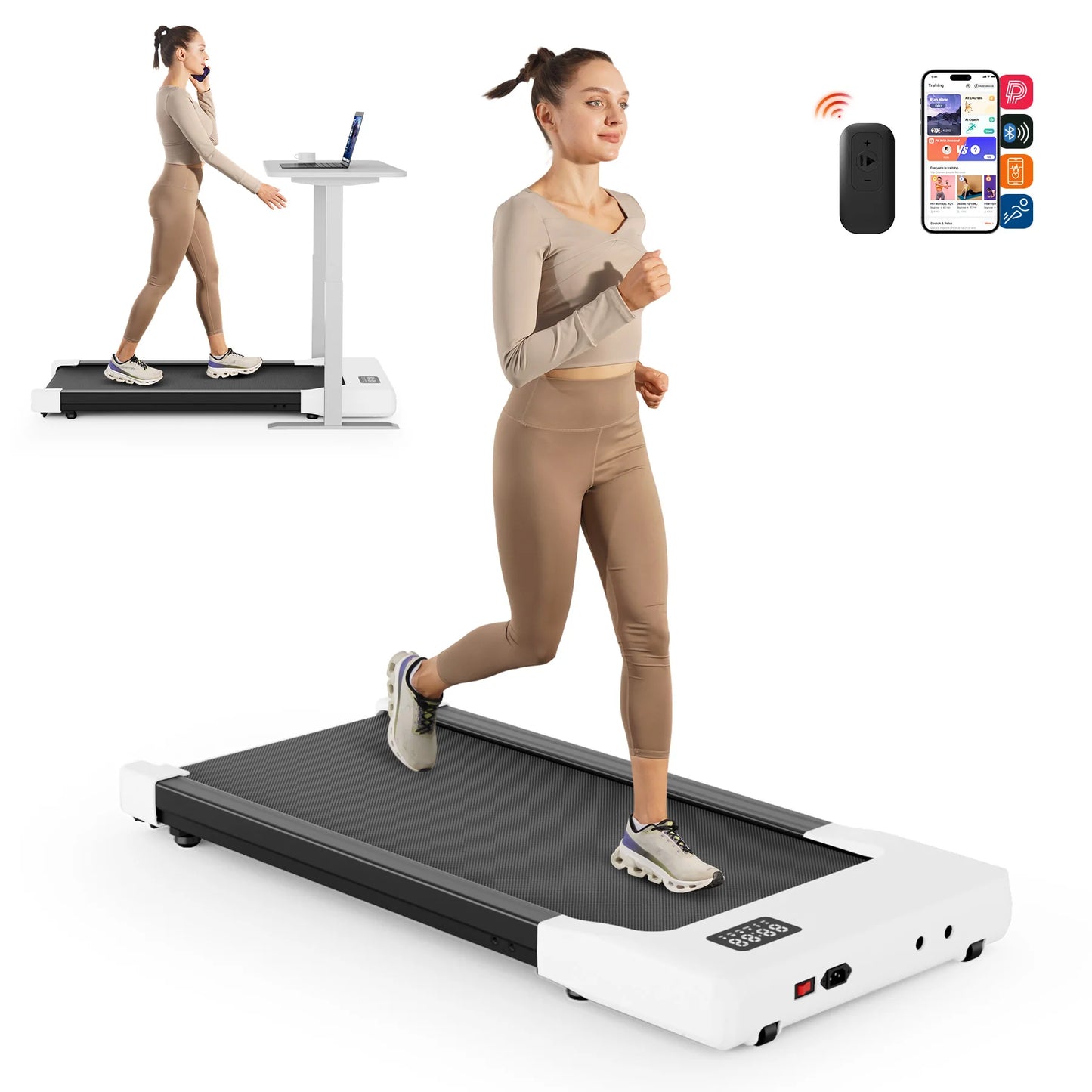 Portable Under Desk Treadmill with Remote Control for Home Office