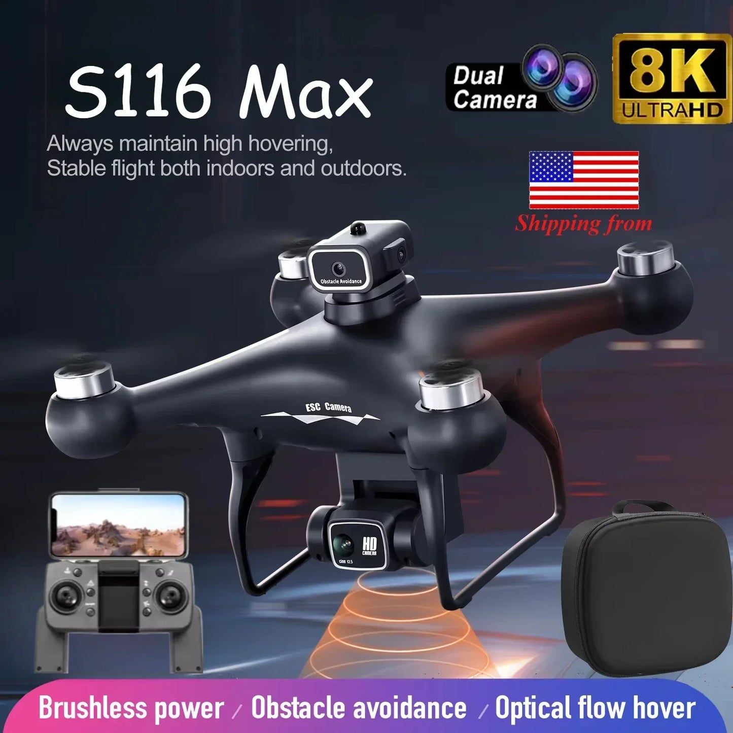 S116 Max 8K Drone With Dual Cameras And Obstacle Avoidance