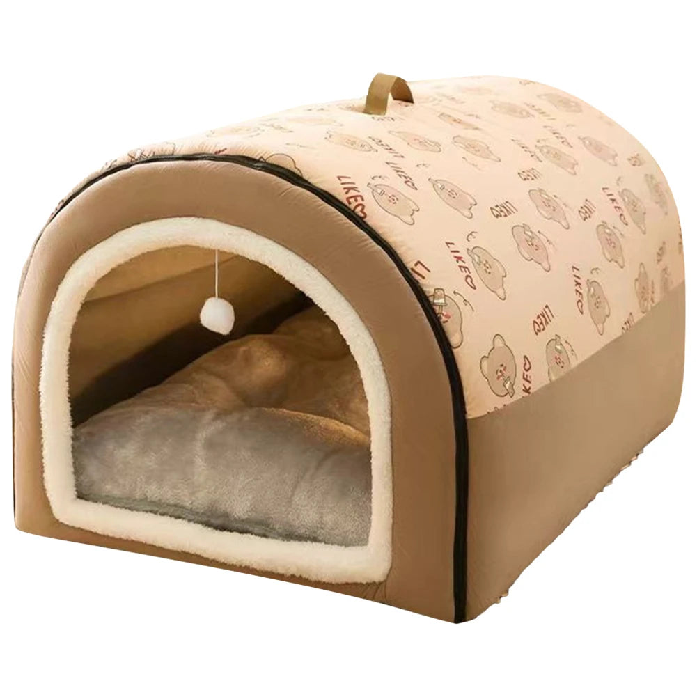 Cozy Plush Dog Nest Bed With Detachable Cover For Pets