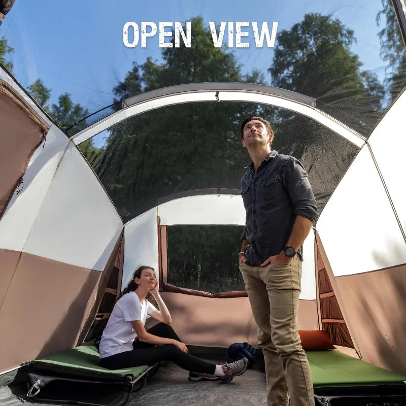 Family Camping Tent with Screen Room and Water Resistant Design
