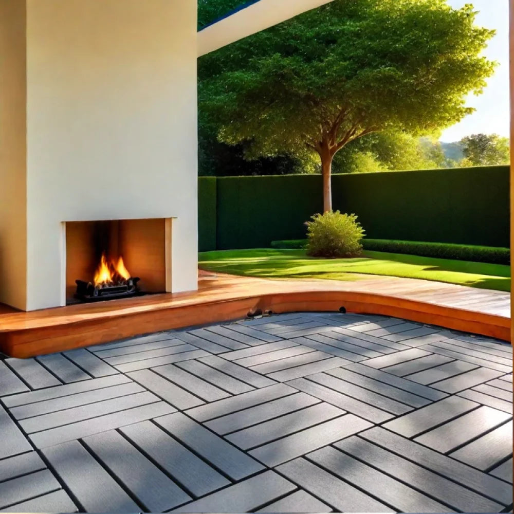 Interlocking Plastic Deck Tiles For Outdoor Waterproof Patio Flooring