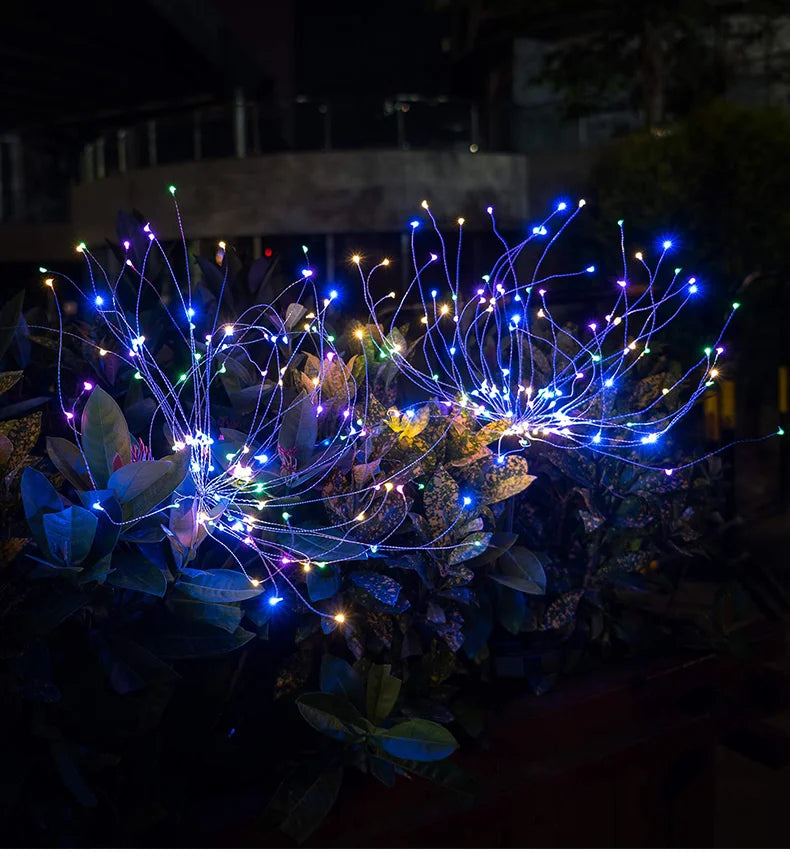 Outdoor Solar Firework Lights With 8 Lighting Modes For Garden Pathways