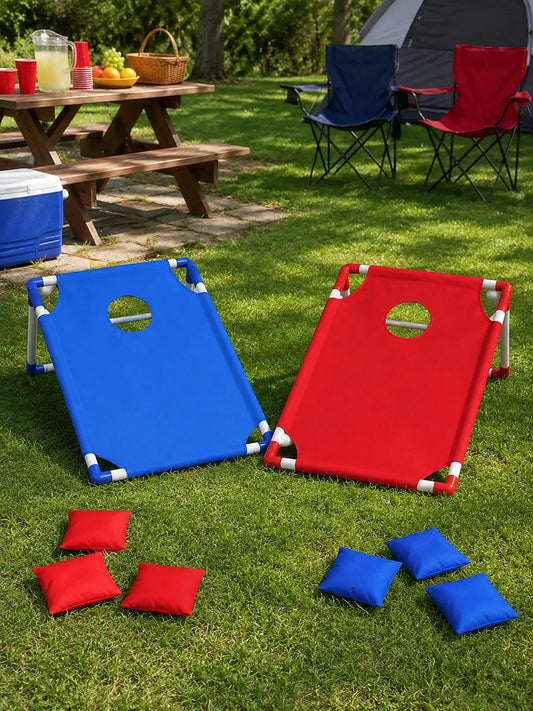Portable 9-Piece Cornhole Game Set with Carrying Bag