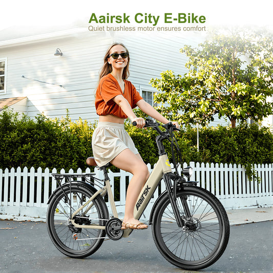 Electric Bike Adults 40Miles 23MPH Commuting Electric Mountain Bike 468Wh Lithium Battery,7-Speed,24" Tire Front Fork Suspensio