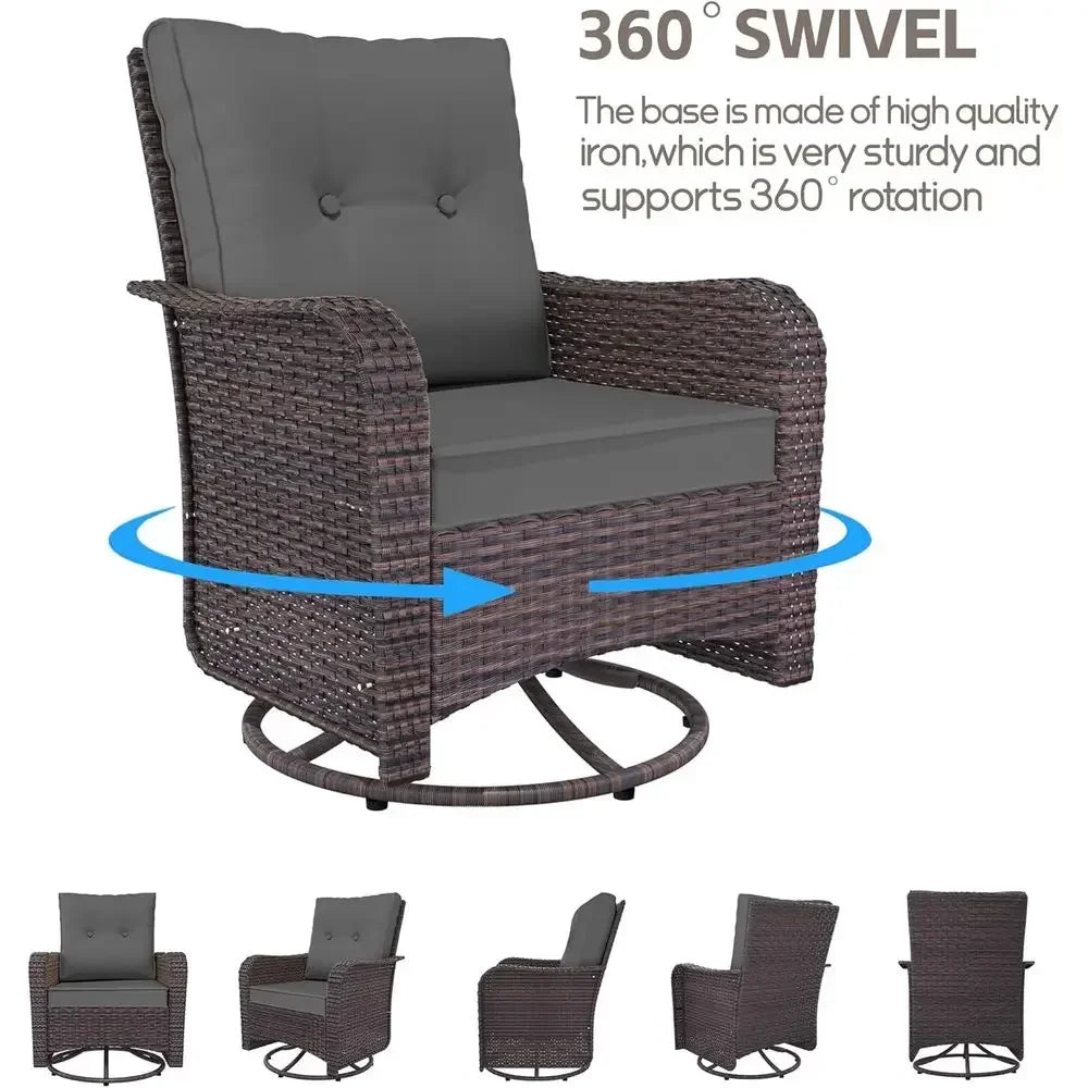 10-Piece Outdoor Patio Furniture Set With Fire Pit Table And Sofas