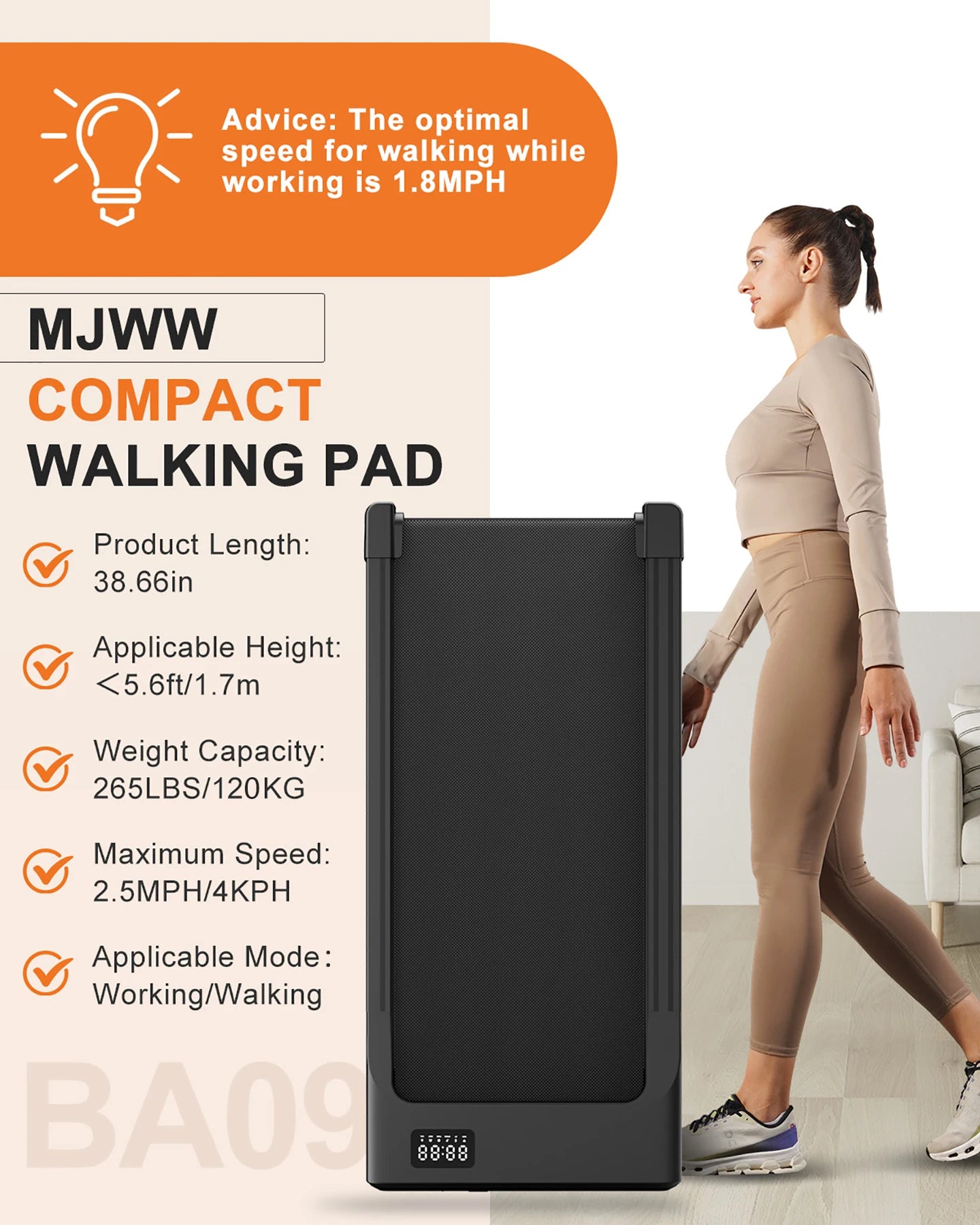 Portable Under Desk Treadmill with Remote Control for Home Office