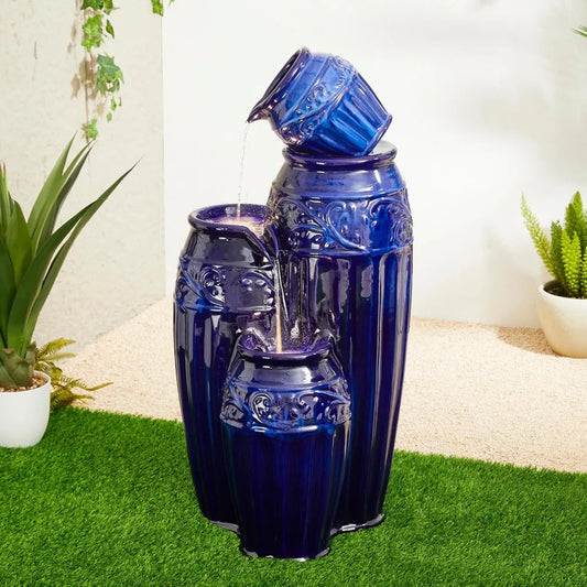 Elegant Outdoor Water Fountain With Led Lights And Pump
