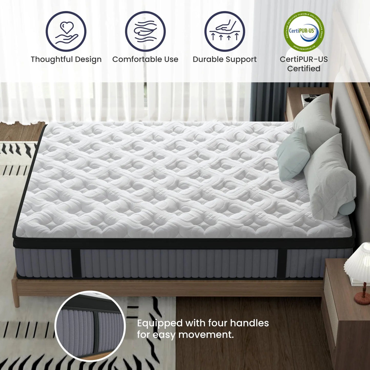 BedStory Hybrid Mattress Gel Memory Foam And Pocket Springs