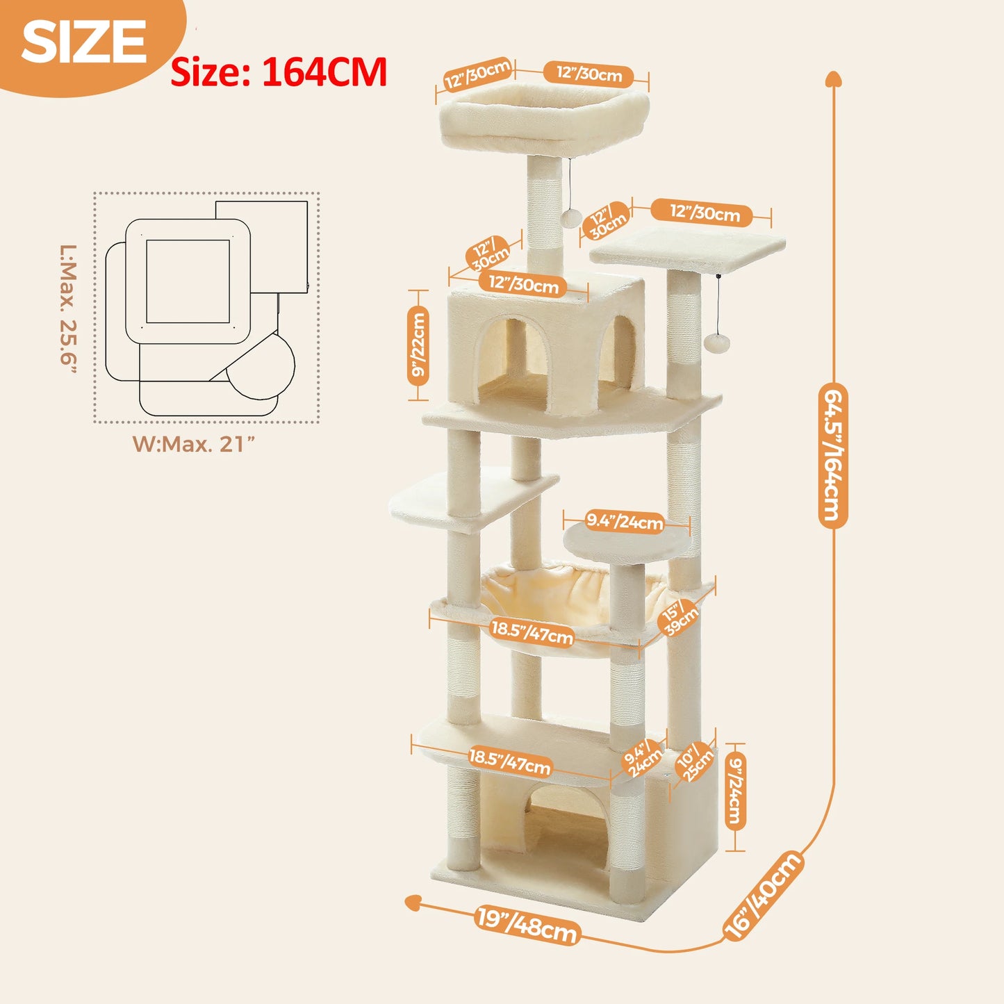 PAWZ Road Large Multi-Level Cat Tree &amp; Condo for Large Cats