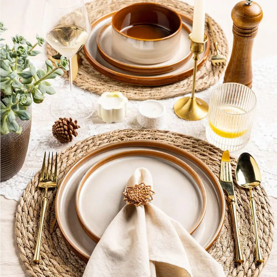 Reactive Glaze Ceramic Dinnerware Set Plates And Bowls Dishwasher Safe