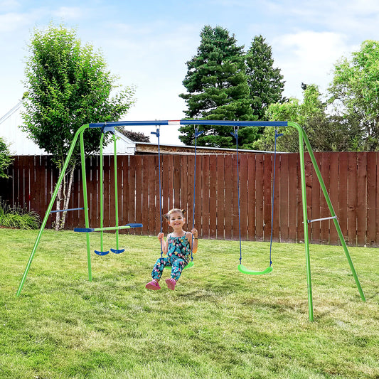 Outdoor Swing Set For Kids Playground Equipment Durable Backyard Fun