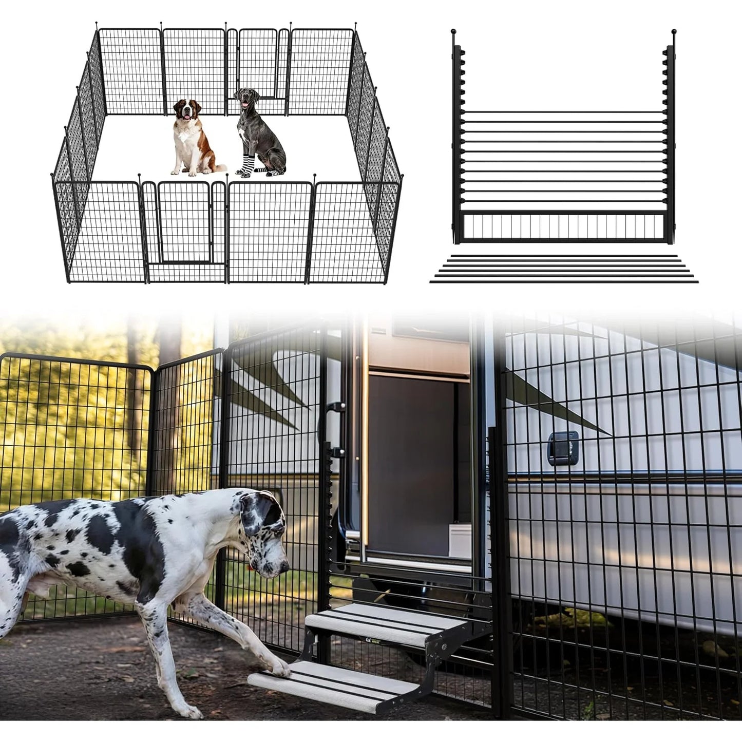 Heavy Duty Metal Dog Fence Portable Foldable Pet Playpen