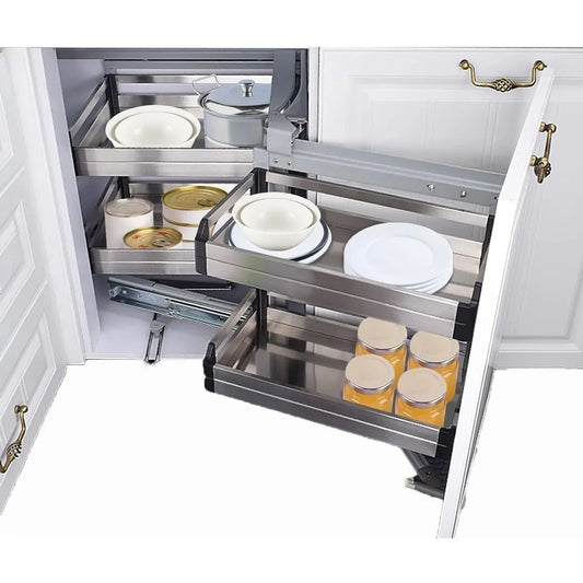 Pull Out Kitchen Cabinet Organizer with Soft Close Mechanism