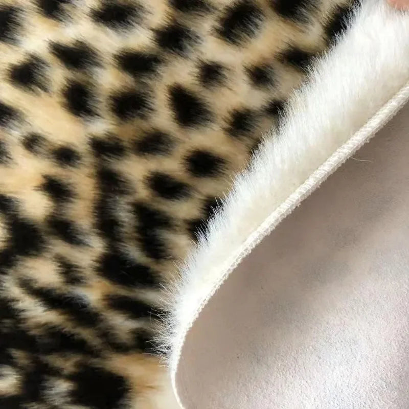 Leopard Print Faux Cowhide Rug For Living Room Decor