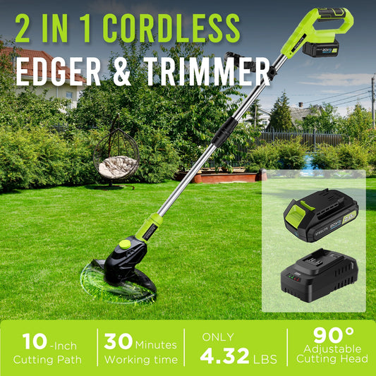 Cordless String Trimmer with Bump Feed and Lightweight Design
