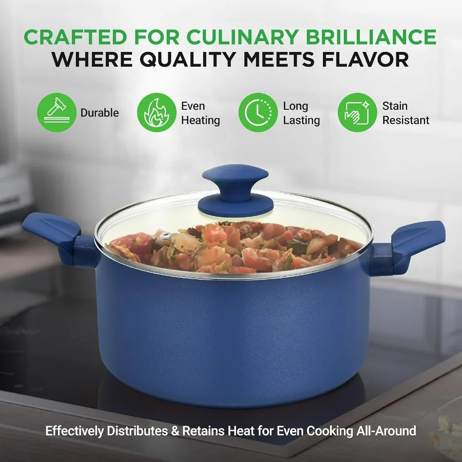 Professional Grade Kitchen Cookware Set With Ceramic Nonstick Bakeware