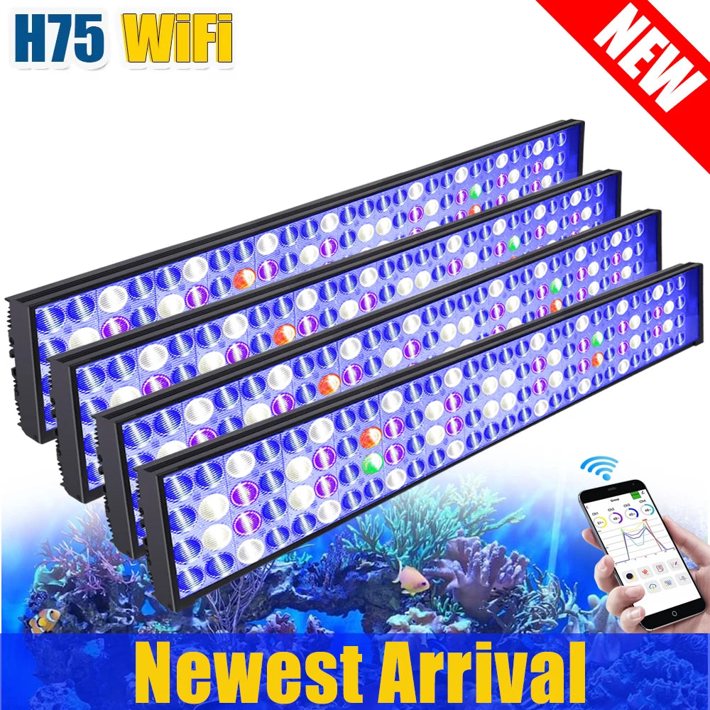 PopBloom WiFi LED Aquarium Light Full Spectrum Reef Corals