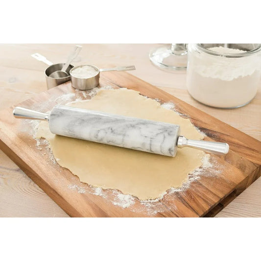 Premium Marble Rolling Pin With Aluminum Handles And Base
