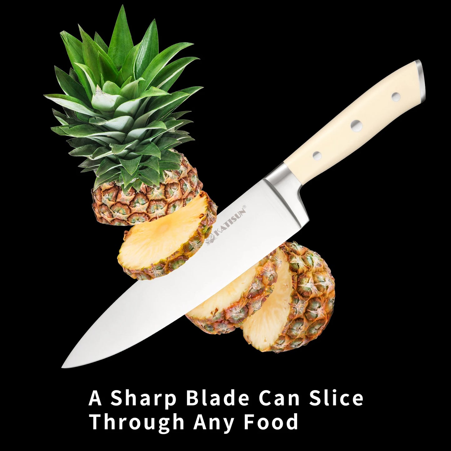 16-Piece Carbon Steel Kitchen Knife Set with Built-In Sharpener
