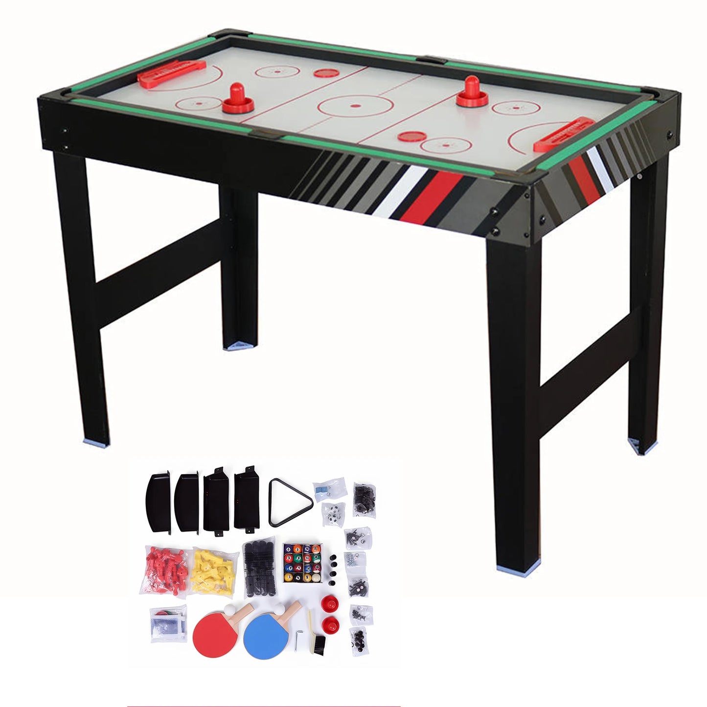 4-in-1 Multi Game Table | Foosball, Billiards, Air Hockey & Table Tennis for Family Game Rooms