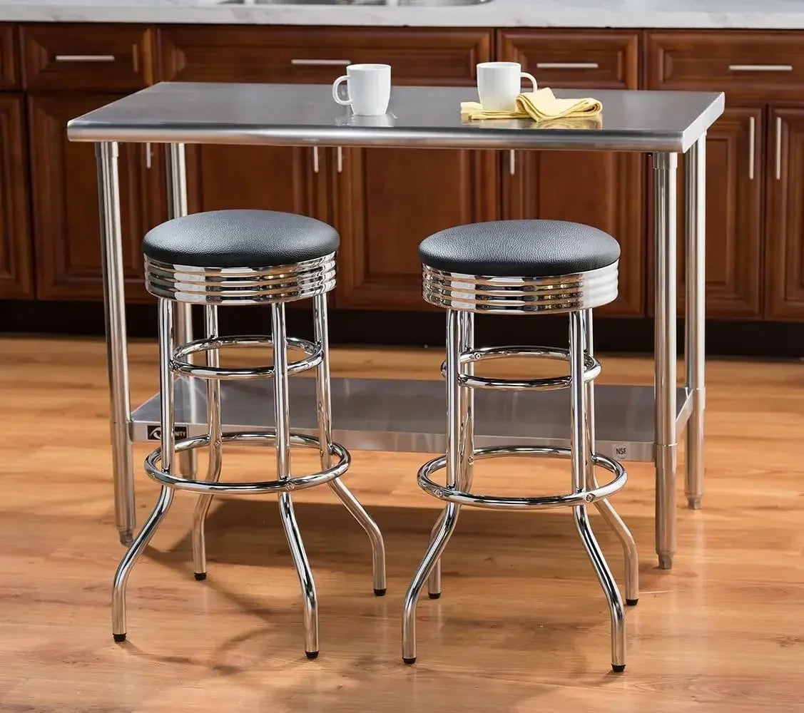 XMSJ Heavy Duty Swivel Bar Stool Leather Seat 2 Pack