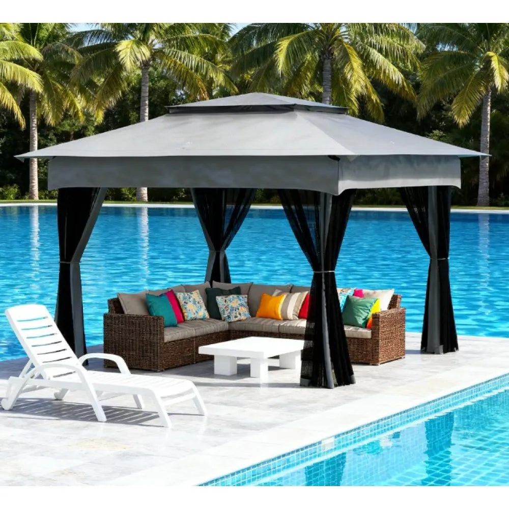 Pop-Up Canopy 10.5' x 10.5' Gazebo with Mesh Screen Walls | Portable Outdoor Shelter
