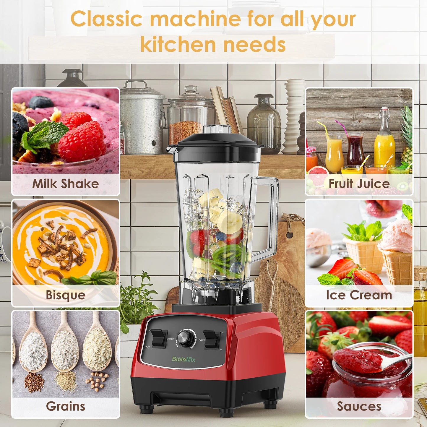 Biolomix G5200 Heavy-Duty High-Power Blender – 2L