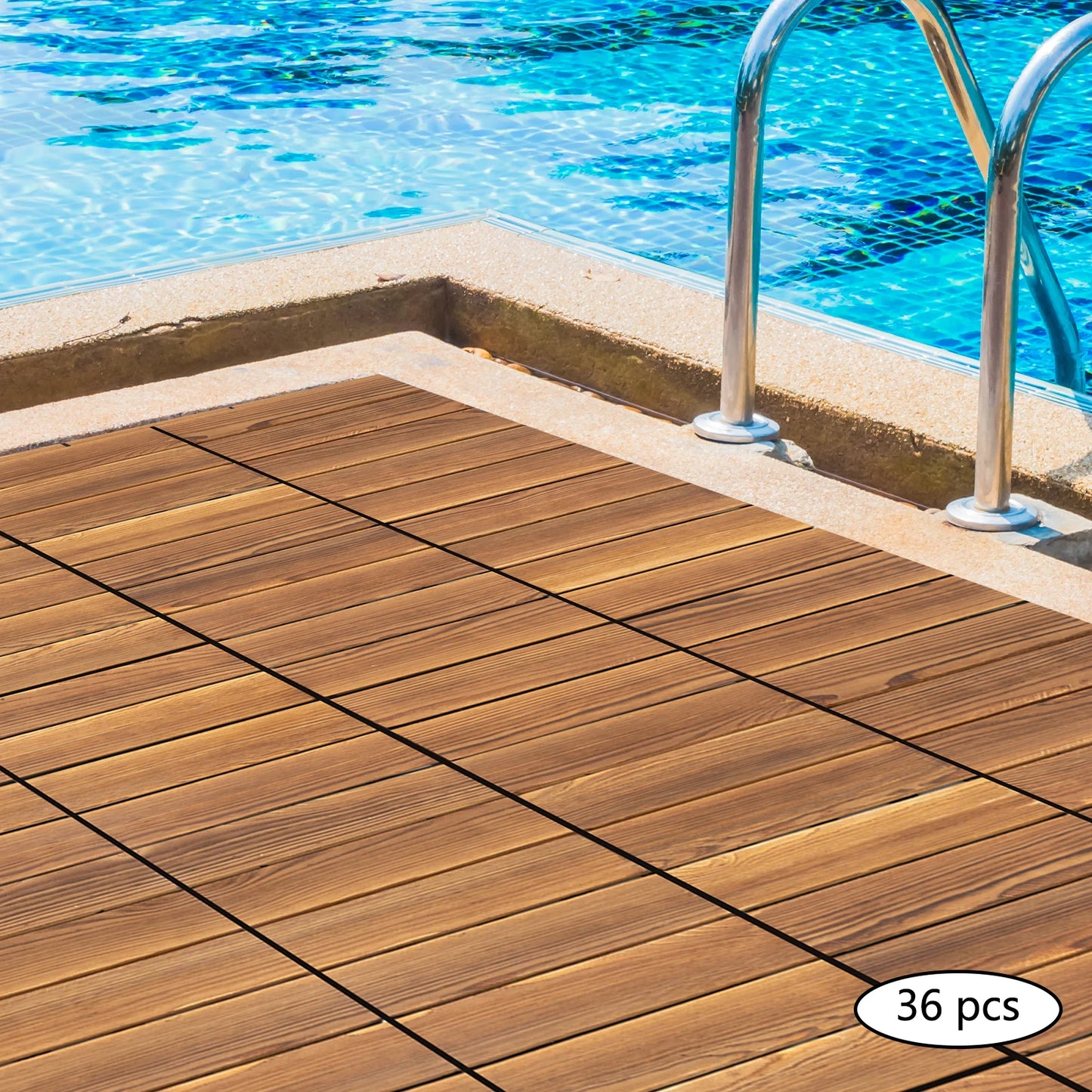 Camphor Wood Floor Tiles Interlocking Terrace Living Rooms And Gardens