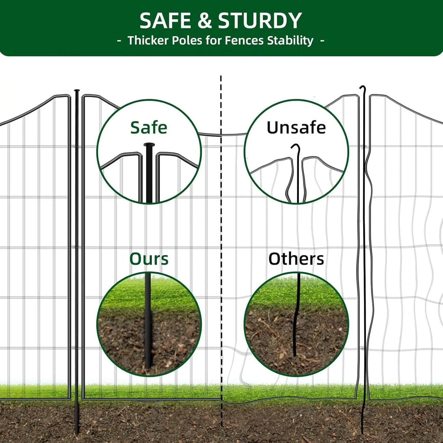 No Dig Decorative Fence With Gate Garden Animal Barrier