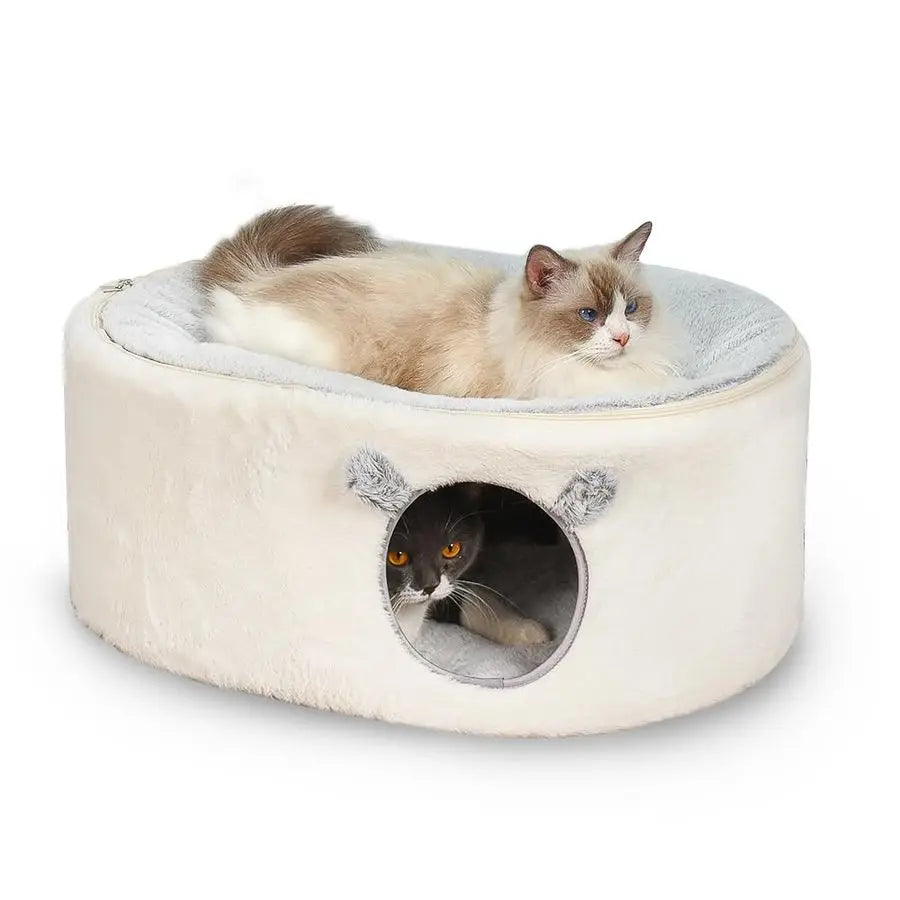 Cat Cave Bed With Hideaway Hammock And Removable Cover