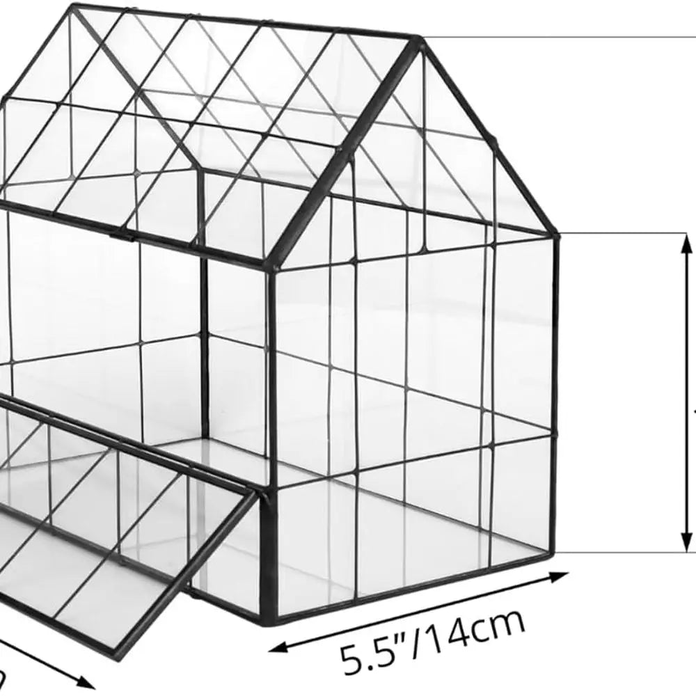House Shape Glass Terrarium With Front Opening Door For Succulents