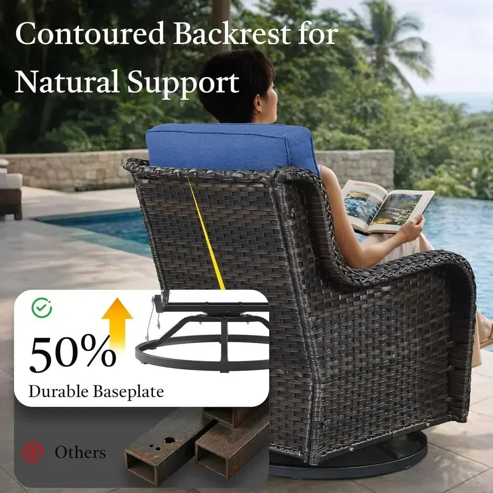 Outdoor Swivel Rocking Patio Set with Side Table